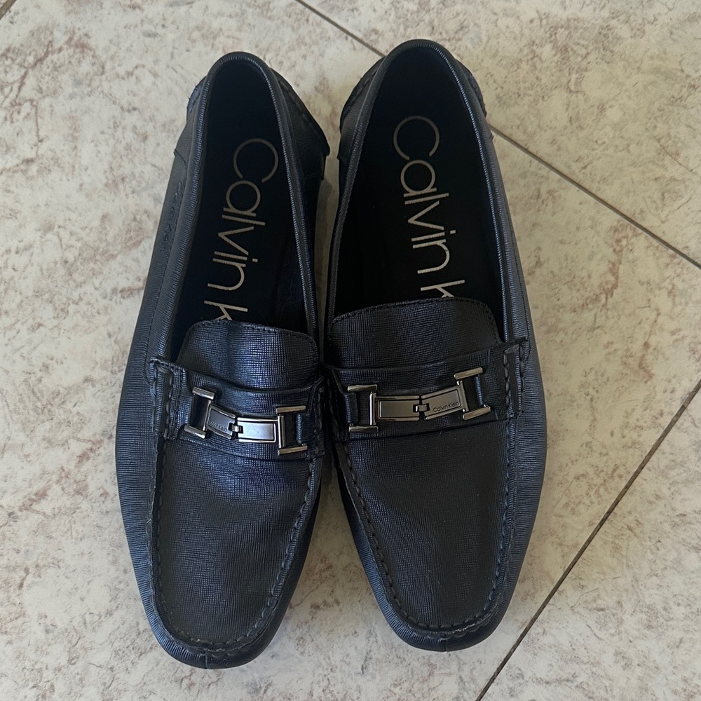Calvin Klein Men's Dark Gray Slip-On Loafers